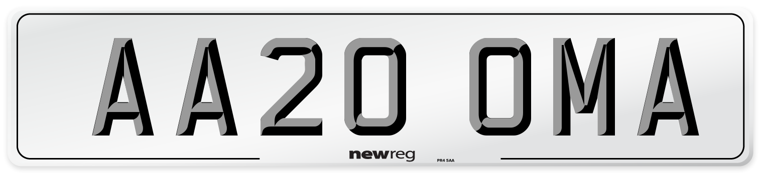 AA20 OMA Number Plate from New Reg